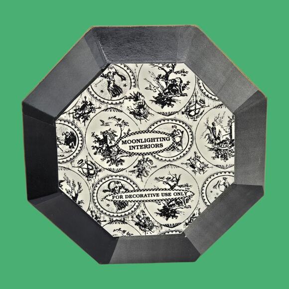 Moonlighting Interiors Vintage Art Nouveau French Decoupage Green Plate Tulip - Picture 8 of 10